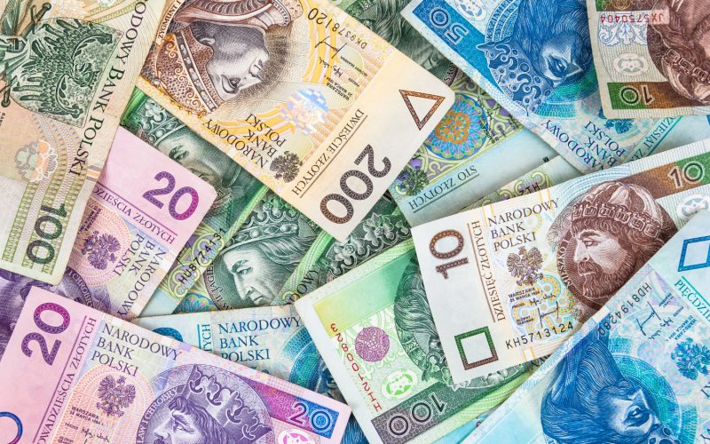 Background made of polish banknotes (polish zloty)